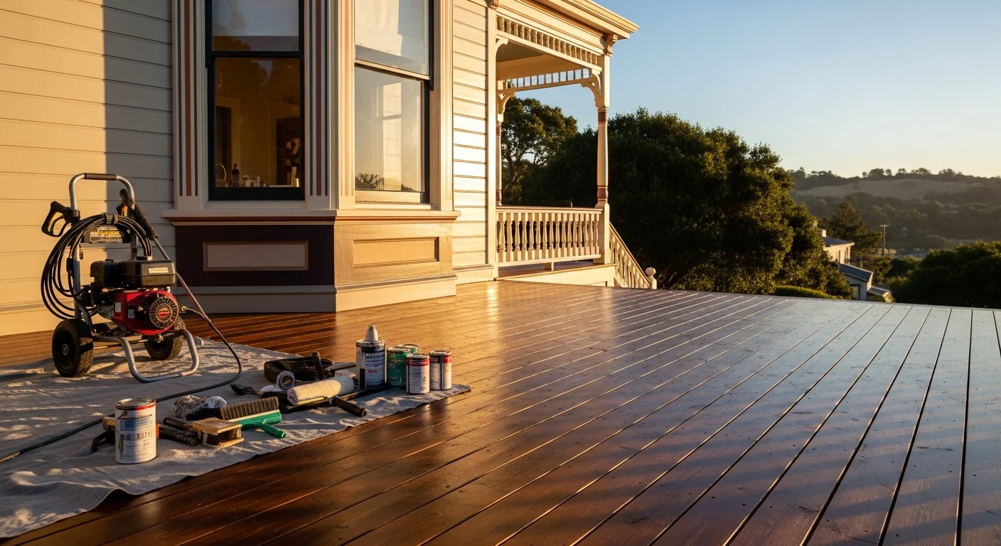 Restored Victorian house exterior with fresh paint and detailed woodwork in Novato